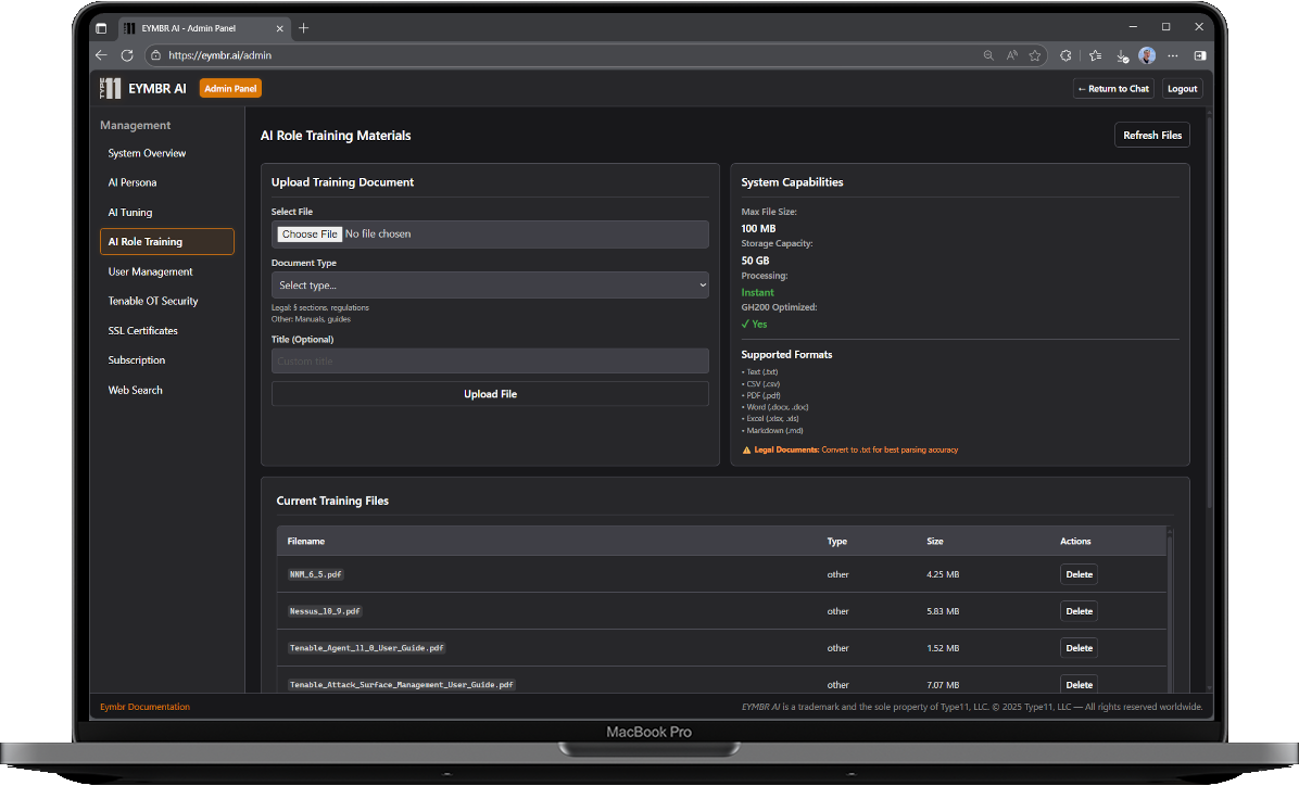 Eymbr Document Upload Interface
